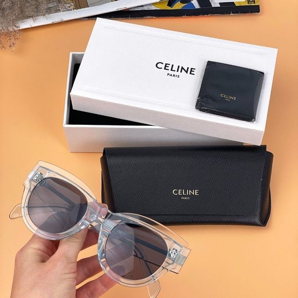 Celine Sunglasses CL40008F 86V Unisex Oval Transparent Blue Gradient - Picture 8 of 9